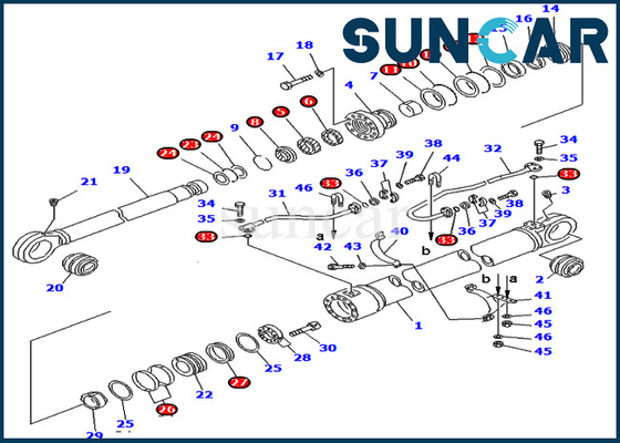 707-99-77380 7079977380 Boom Seal Kits Hydraulic Cylinder For Komatsu PC750-6 PC800-6 Service Parts