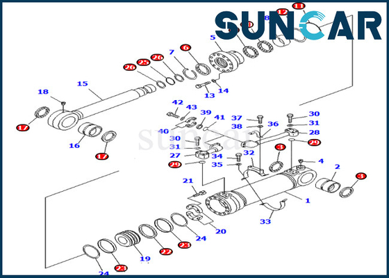 707-99-56200 7079956200 Bottom Dump Cylinder Service Kit Fits Model PC750-6 Komatsu Repair Kit