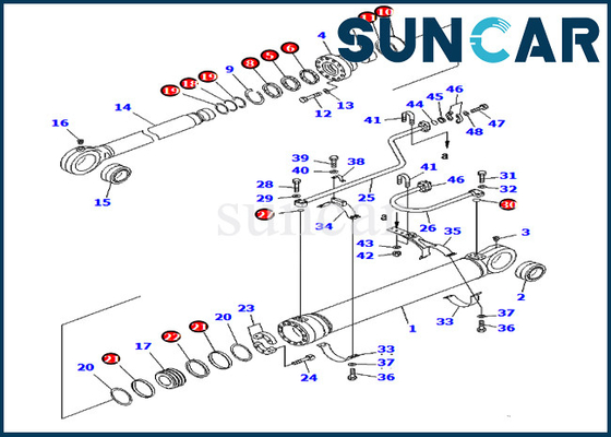 PC750-6 Bucket Repair Seal Kit 707-99-69660 7079969660 Komatsu Excavator Cylinder Service Parts