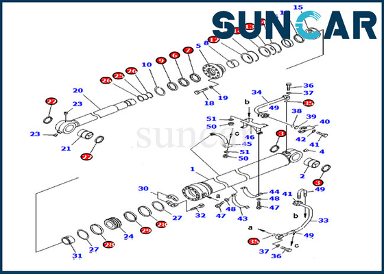 707-99-68550 7079968550 Bucket Cylinder Seal Repair Kit For Komatsu Machinery Model PC750-6 PC750LC-6