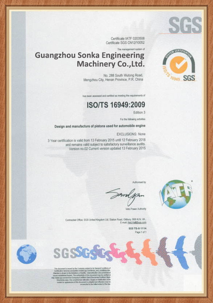 China Guangzhou Suncar Seals Co., Ltd. certification