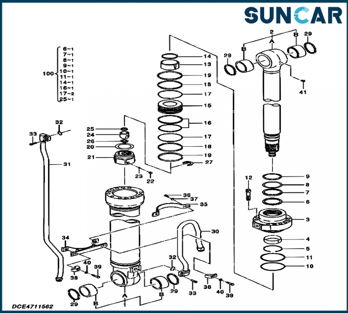 Hitachi YA00006597 Arm Cylinder Seal Kit For Excavator ZX330-5G